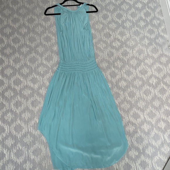 RAMY BROOK AUDREY SMOCKED TORQUOISE MIDI DRESS SMALL - Picture 2 of 9